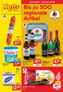 Bier im aktuellen Netto Marken-Discount Prospekt (Rostock) Bier im Netto Marken-Discount Prospekt "Aktuelle Angebote" mit 74 Seiten (Rostock)