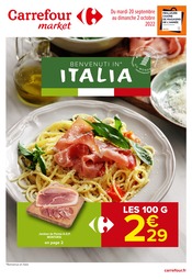 Prospectus Carrefour Market en cours, "Benvenuti in Italia",12 pages