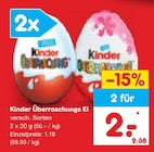 Überraschungs Ei Angebote von Kinder bei Netto Marken-Discount Flensburg für 2,00 €