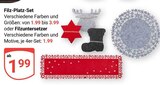 Filz-Platz-Set Angebote bei GLOBUS Bochum für 1,99 €