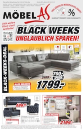 Möbel AS Prospekt für Langenburg: "BLACK WEEKS - UNGLAUBLICH SPAREN!", 16 Seiten, 09.11.2024 - 23.11.2024