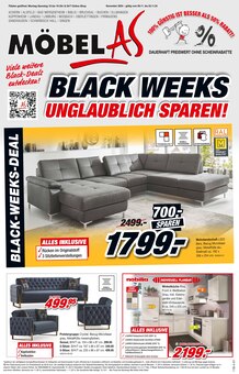 Möbel AS Prospekt BLACK WEEKS - UNGLAUBLICH SPAREN! mit  Seiten