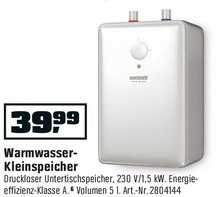 OBI Velbert - Warmwasser- Kleinspeicher Warmwasser- Kleinspeicher Angebot bei OBI Velbert im Prospekt "MACH’S DIR GEMÜTLICH."