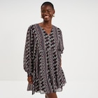 Robe fluide manches longues noir femme dans le catalogue La Halle