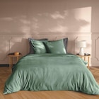 Parure de lit Veloutea flanelle - Vert en promo chez Maxi Bazar Asnières-sur-Seine à 39,99 €