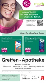 mea - meine apotheke Apotheken Prospekt der aktuellen Woche mit 4 Seiten, gültig von 01.01.2026 bis 31.01.2026, in Obertshausen und Umgebung Aktueller mea - meine apotheke Apotheken Prospekt in Obertshausen und Umgebung, "Unsere Januar-Angebote" mit 4 Seiten, 01.01.2026 - 31.01.2026