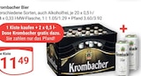 Krombacher Bier Angebote bei GLOBUS Kempen für 11,49 €