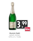 Sekt Angebote von Mumm bei Hieber Lörrach für 3,99 €