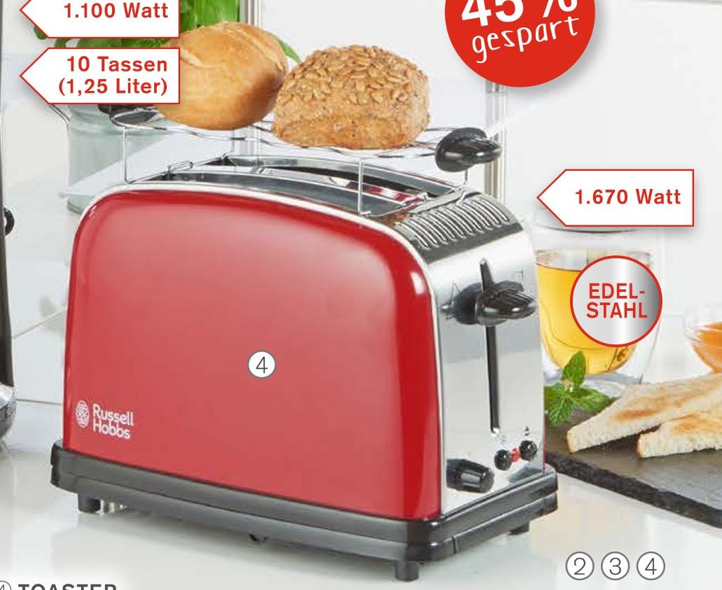 KODi Hamburg - Toaster 23334-56 Toaster 23334-56 Angebot bei KODi Hamburg im Prospekt Herbst % sparen