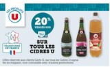 20% versés sur ma Carte U sur tous les cidres U - U dans le catalogue U Express