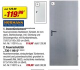 Innentürelement oder Feuerschutztür von HÖRMANN im aktuellen toom Baumarkt Prospekt für 119,99 €