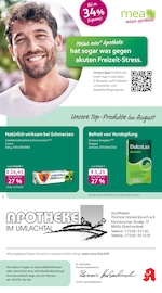 mea - meine apotheke Apotheken Prospekt der aktuellen Woche mit 4 Seiten, gültig von 01.08.2026 bis 31.08.2026, in Eberhardzell und Umgebung Aktueller mea - meine apotheke Apotheken Prospekt in Eberhardzell und Umgebung, "Unsere August-Angebote" mit 4 Seiten, 01.08.2026 - 31.08.2026