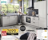 Aktuelles L-Küche Weiß Hochglanz/Hemlock Lava Angebot bei BRAUN Möbel-Center in Rastatt ab 2.699,00 €
