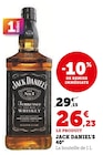 Tennessee Whiskey 40° - Jack Daniel's en promo chez Super U Aubervilliers à 26,23 €