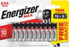 Multimédia - Energizer dans le catalogue Monoprix Piles alcalines Max AAA/LR03 - Energizer à 14,50 € en promo chez Monoprix