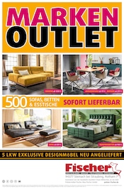 Aktueller Polstermöbel Fischer Möbel & Einrichtung Prospekt in Cham und Umgebung, "MARKEN OUTLET" mit 1 Seite, 14.09.2025 - 21.09.2025