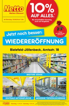 Aktueller Netto Marken-Discount Prospekt (Bielefeld) Netto Marken-Discount Prospekt "Wiedereröffnung - 10% auf ALLES" mit Seiten (Bielefeld)
