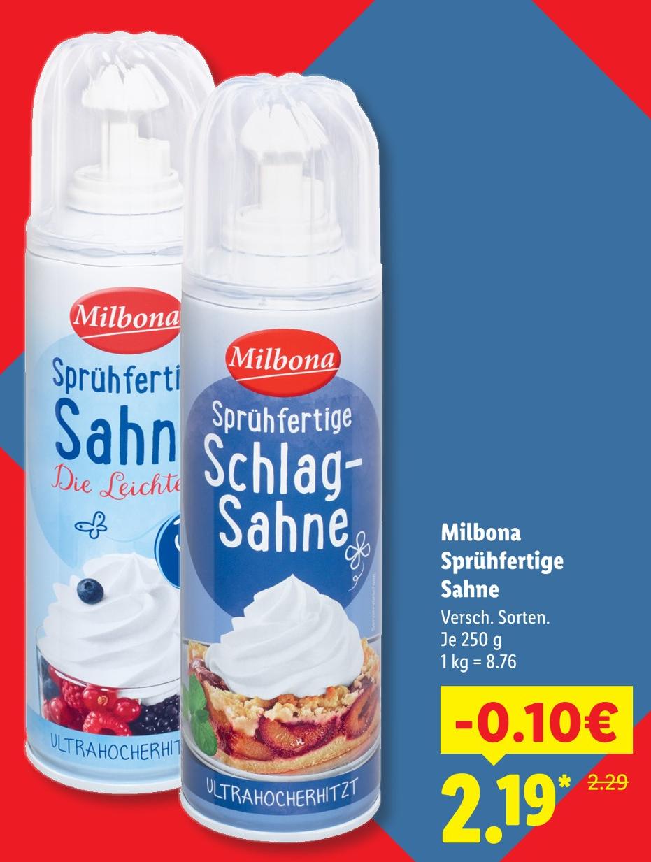 Sprühfertige Sahne
