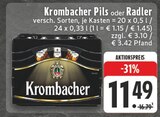 Pils oder Radler Angebote von Krombacher bei E center Kleve für 11,49 €