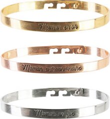 Bijou En Or dans le catalogue Géant Casino Lot de 3 bracelets à message “Maman” à 9,90 € en promo chez Géant Casino