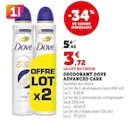 Deodorant Advanced Care Lot de 2 Atomiseurs - Dove en promo chez Super U Orléans à 3,72 €