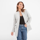 Manteau mi-long cintré zippé col montant gris clair femme en promo chez La Halle Orléans à 39,99 €
