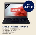 Thinkpad T14 Gen 2 Angebote von Lenovo bei GLOBUS Bruchsal für 449,00 €
