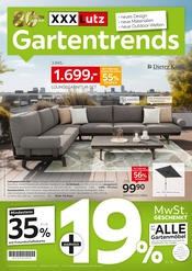 Sonnenschirm im XXXLutz Möbelhäuser Prospekt in Willich Aktueller XXXLutz Möbelhäuser Prospekt mit Sonnenschirm, "Gartentrends", Seite 1