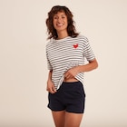 Promo Ensemble pyjama short 2 pièces coton ecru femme à 15,99 € dans le catalogue La Halle à Coulommiers