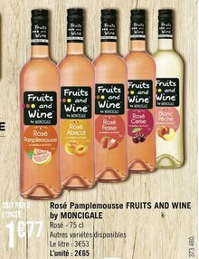 Rosé pamplemousse - Géant Casino à Montpellier Rosé pamplemousse en promo chez Géant Casino Montpellier à 1,77 €