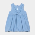 Robe en jean sans manches à noeud coton denim double stone bébé fille à La Halle dans Saint-Laurent-sur-Gorre