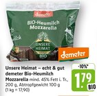 Bio-Heumilch Mozzarella bei E center im Obere Roggenmühle Prospekt für 1,79 €