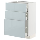 Unterschrank mit 3 Schubladen weiß/Kallarp hell graublau 60x37 cm von METOD / MAXIMERA im aktuellen IKEA Prospekt für 254,00 €