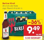 Berliner Kindl von Berliner Kindl für 9,49 € bei Netto Marken-Discount im Angebot Berliner Kindl von Berliner Kindl im aktuellen Netto Marken-Discount Prospekt