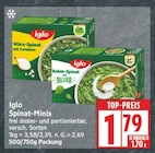 Würz-Spinat mit Zwiebeln von Iglo für 1,79 € bei EDEKA im Angebot Würz-Spinat mit Zwiebeln von Iglo im aktuellen EDEKA Prospekt