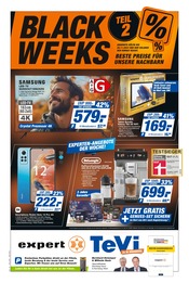 Fernseher im expert TeVi Prospekt in Erlangen Aktueller expert TeVi Prospekt mit Fernseher, "BLACK WEEKS", Seite 1