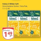 Milder Saft im Angebot bei GLOBUS in Viersen Milder Saft Angebote von hohes C bei GLOBUS Viersen für 1,49 €
