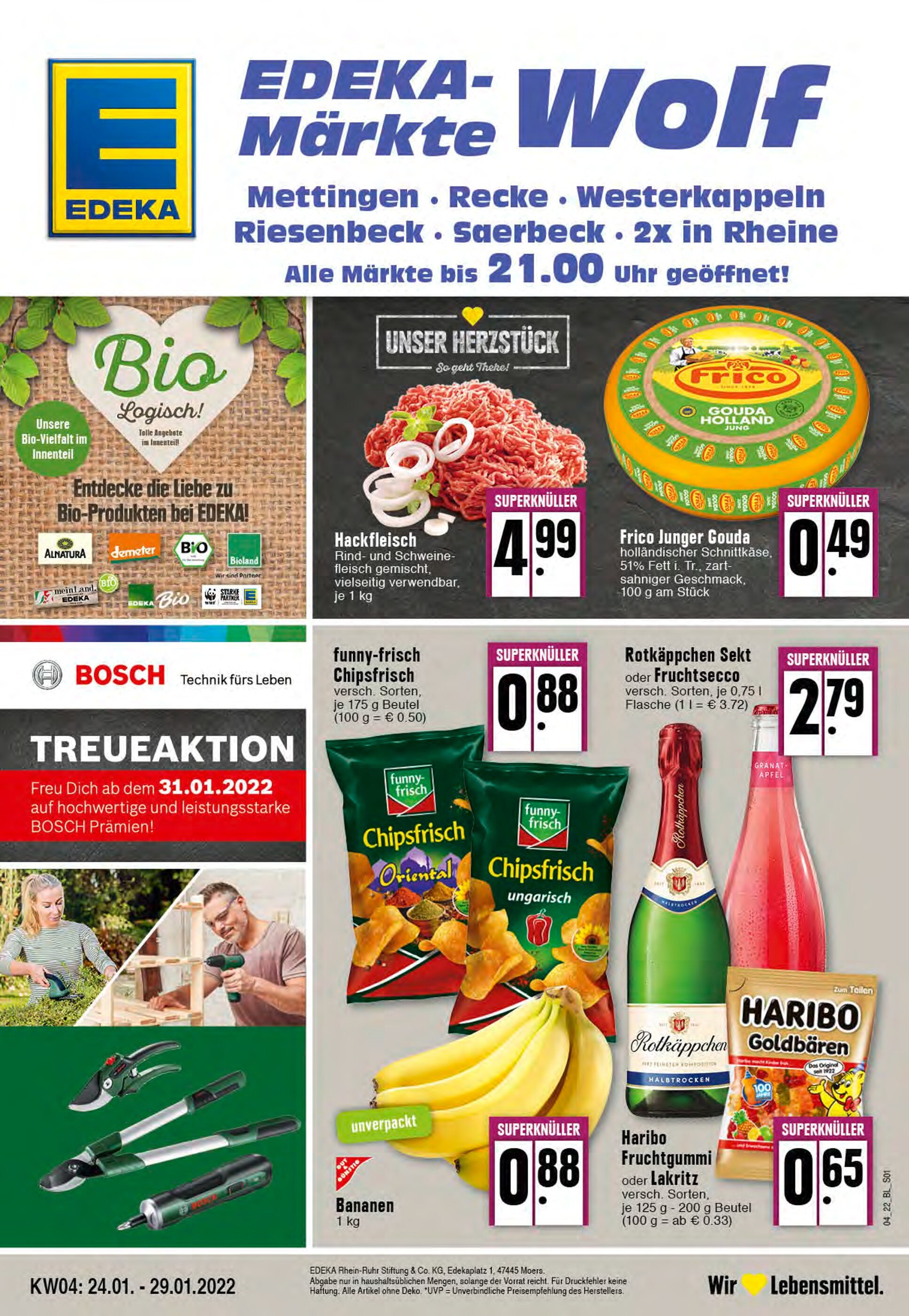 EDEKA Prospekt für Rheine mit 24 Seiten EDEKA Prospekt für Rheine: "Aktuelle Angebote", 24 Seiten, 24.01.2022 - 29.01.2022