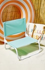 Chaise de plage pliante en promo à 7,90 € chez Gifi Chaise de plage pliante dans le catalogue Gifi