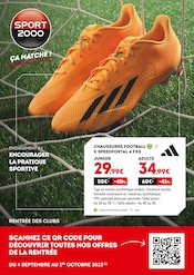 Promos Adidas dans le catalogue "ENCOURAGER LA PRATIQUE SPORTIVE" de Sport 2000 à la page 1