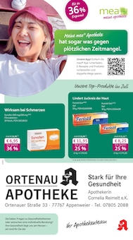 Aktueller mea - meine apotheke Prospekt (Oberkirch, 4 Seiten zum blättern mea - meine apotheke Prospekt Unsere Juli-Angebote mit 4 Seiten