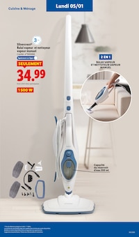 Promotion Nettoyeur Vapeur dans le prospectus Lidl, valable du 03/01/2026 au 07/01/2026 Promo Nettoyeur Vapeur dans le catalogue Lidl du moment à la page 63