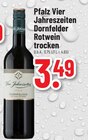 Pfalz Dornfelder Rotwein trocken Angebote von Vier Jahreszeiten bei Trinkgut Bensheim für 3,49 €