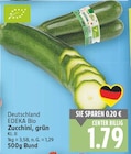 Zucchini, grün von EDEKA Bio für 1,79 € bei E center im Angebot Zucchini, grün von EDEKA Bio im aktuellen E center Prospekt