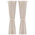Aktuelles 2 Gardinen + Raffhalter elfenbeinweiß/mit Gardinenband Angebot bei IKEA in Wuppertal ab 25,49 €