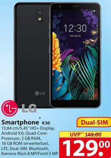 LG Smartphone K30 bei famila Nordost in Hamburg LG Smartphone K30 im Angebot bei famila Nordost Hamburg für 129,00 €