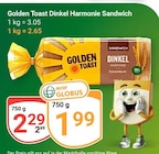 Dinkel Harmonie Sandwich im Angebot bei GLOBUS in Zwickau Dinkel Harmonie Sandwich Angebote von Golden Toast bei GLOBUS Zwickau für 1,99 €