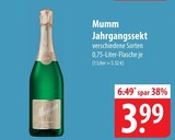 Jahrgangssekt Angebote von Mumm bei famila Nordost Neustadt für 3,99 €