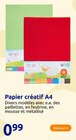 Papier créatif A4 à 0,99 € dans le catalogue Action