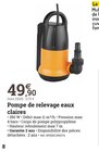 Pompe de relevage eaux claires en promo chez Espace Emeraude Brest à 49,90 €